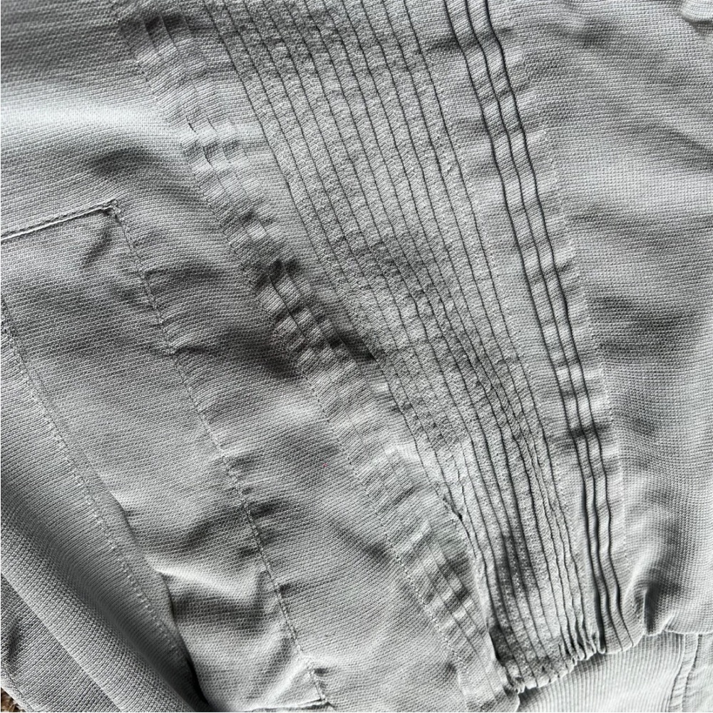 Light Gray Silk Bomber Jacket - Picture 3 of 4